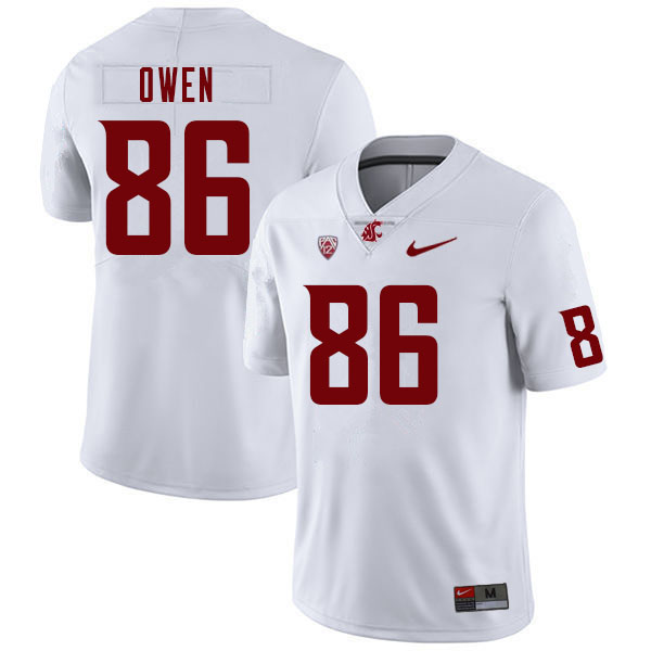 Men #86 Drake Owen Washington State Cougars College Football Jerseys Sale-White